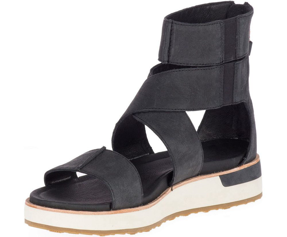 Merrell Sandals Black - Roam Mid Cross - Womens 29MSCBOKT